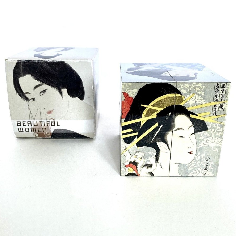 Art Cube Beautiful Women Japanese Woodcuts Puzzle Museum Fine Arts Boston 3x3in